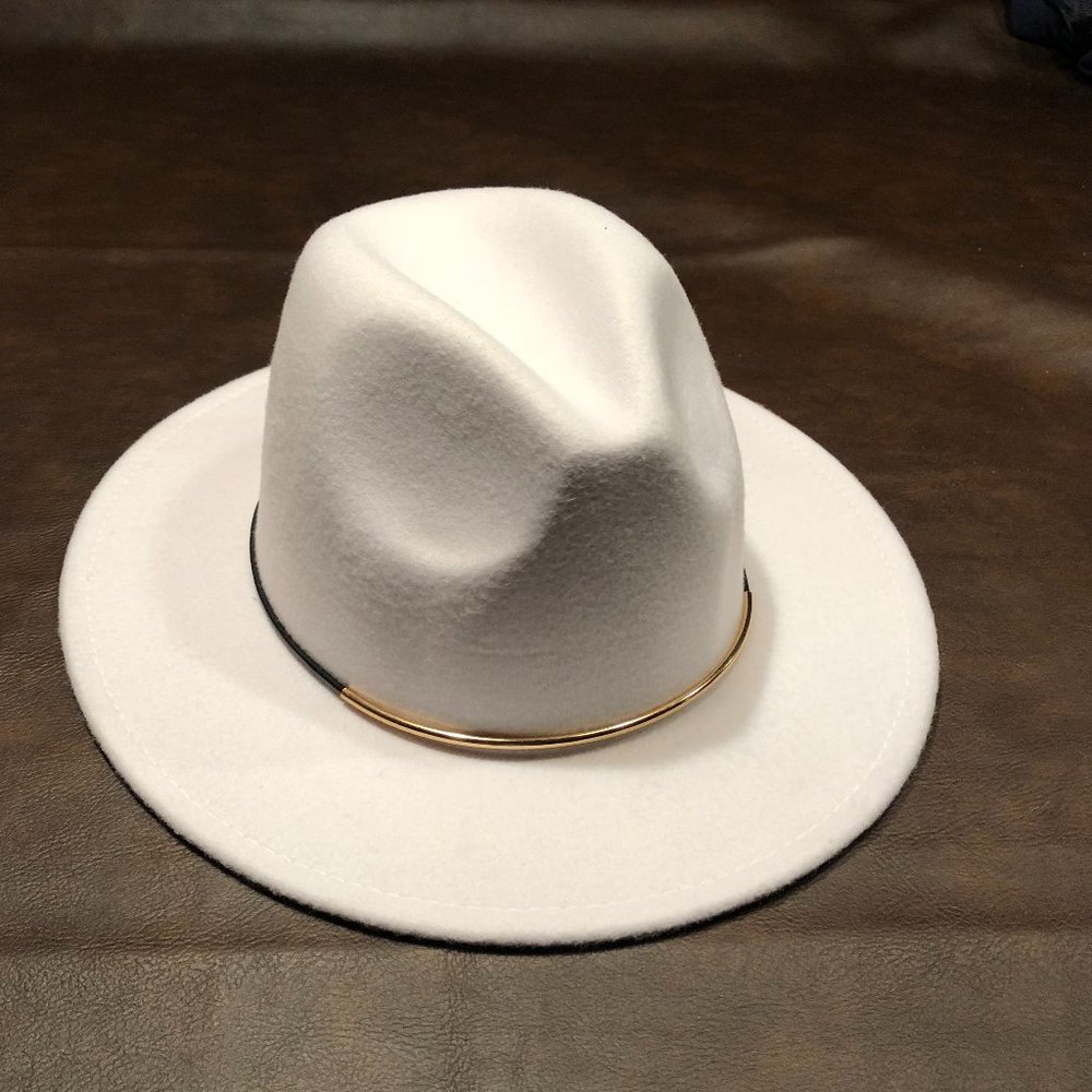 Fedora Hat with metal and leather cord (brand new)